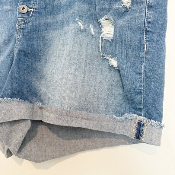 Torrid Denim Vintage Stretch High Rise Jean Shorts Distressed Blue Plus Size 24 - Picture 6 of 11